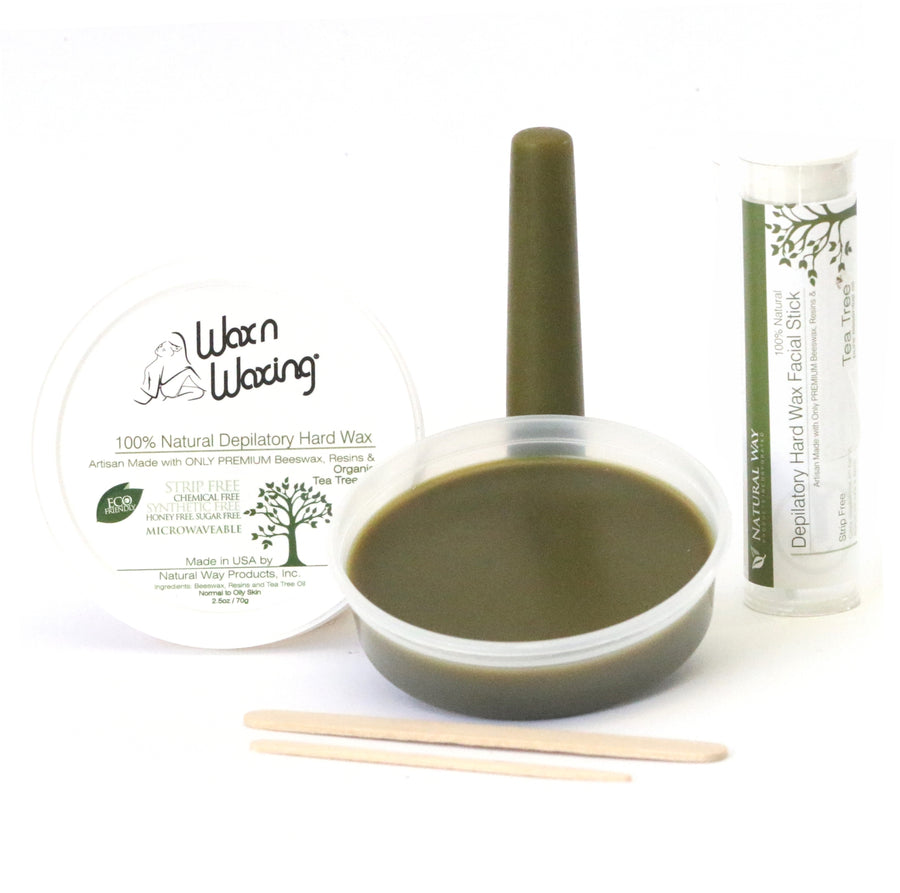 Travel Kit - Wax n Waxing  | Tea Tree Formula Microwaveable - 2.5oz and Facial Stick on the GO!