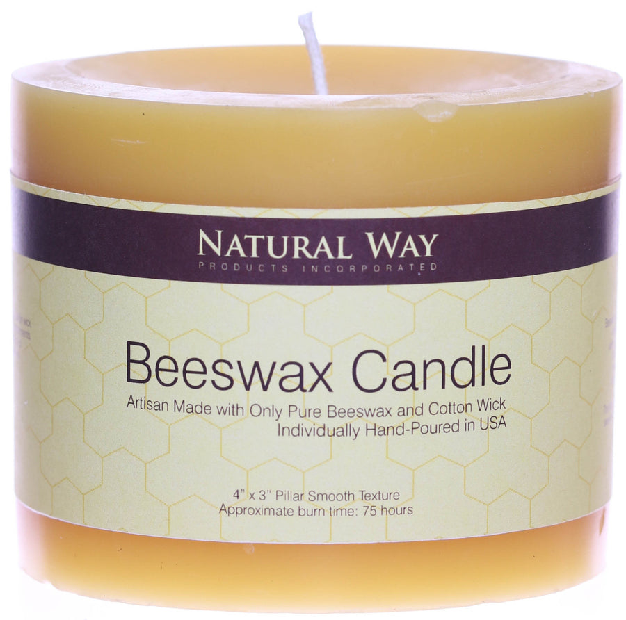 Pure Beeswax Candle 4 x 3'' ~75 hours