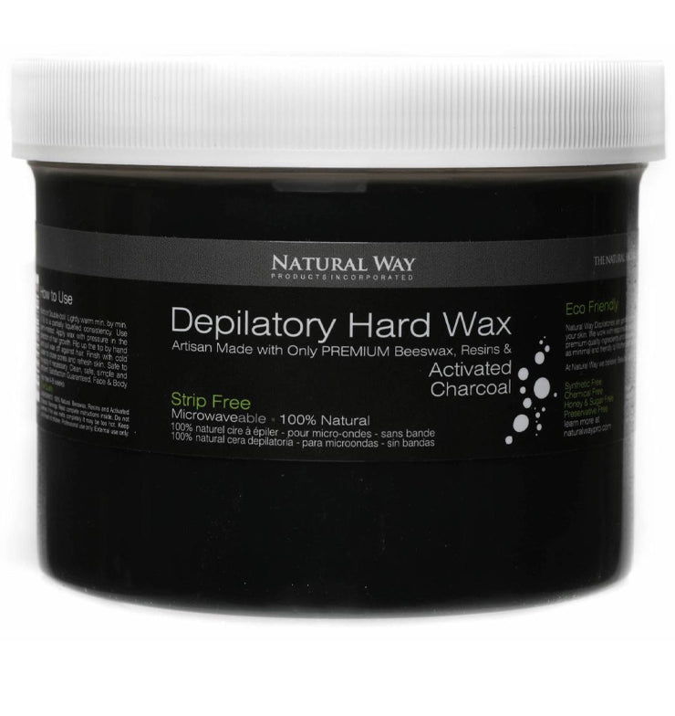 Natural Way Hard Wax: Face & Body Waxing | Charcoal Formula Microwaveable - 24oz